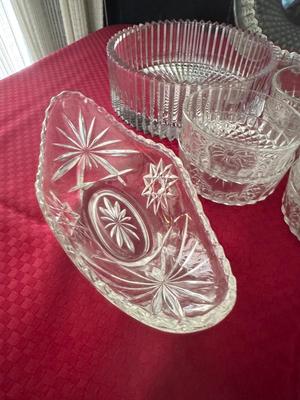 Vintage Crystal Glass Bowls - Set of 15