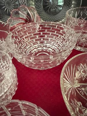 Vintage Crystal Glass Bowls - Set of 15