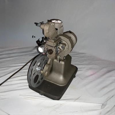 A1444 Vintage Bell & Howell 16mm Projector with Movie Reels & Wall Projector Screen