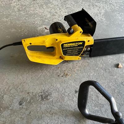 G1455 American Push Lawn Mower, Edge Trimmer, & Chainsaws Lot