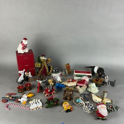 A1464 Christmas Ornament Lot with Hallmark Bear