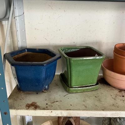 G1482 Lot of Glazed Terracotta Pots