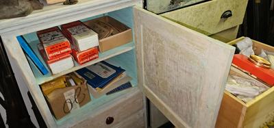 Vintage Cabinet with a door and 3 drawers