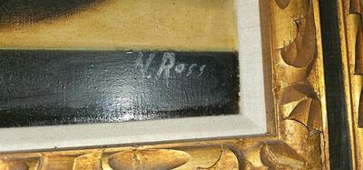 Large Painting Still Life with Vase, Fruit, Instrument