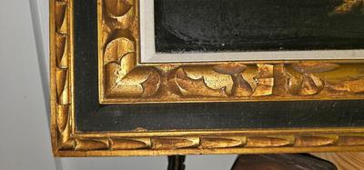 Large Painting Still Life with Vase, Fruit, Instrument