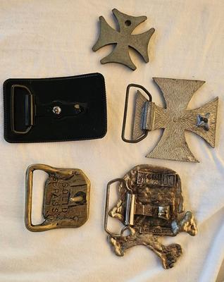 Vintage Belt Buckles 1970s Skull