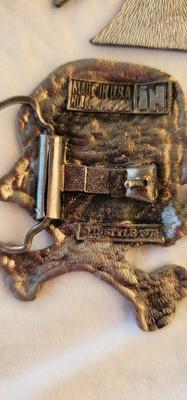 Vintage Belt Buckles 1970s Skull