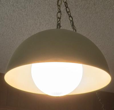 Vintage Hanging Pendant Light Fixture Grayish Green
