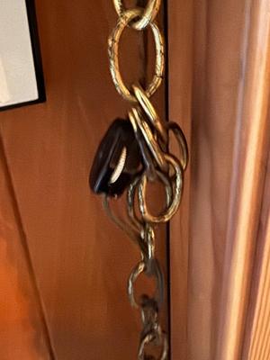 Vintage Hanging Pendant Light Fixture Grayish Green