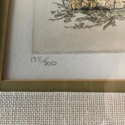L1489 Signed & Numbered Lion Cub Engraving by Carol Collette