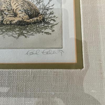 L1489 Signed & Numbered Lion Cub Engraving by Carol Collette