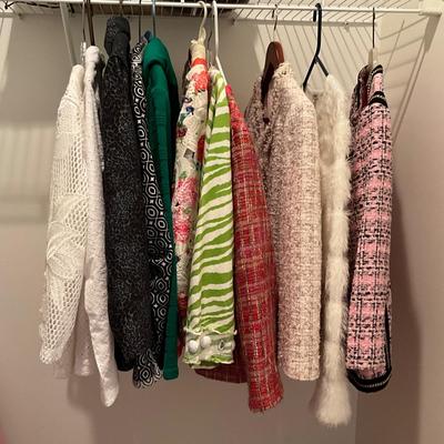 M1531 Lot of Eleven Ladies Dress Jackets Neiman Marcus, Tyler Boe, Chicos and more