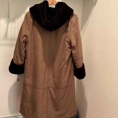 M1538 Faux Fur Tan Ladies Coat by UTEX