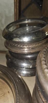 Sterling silver and glass, Coasters Instant Collection! Frank Whiting