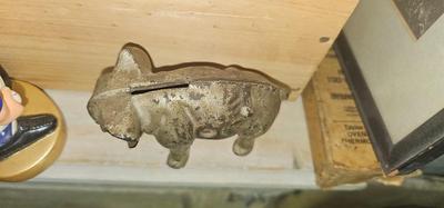 Vintage Cast Iron Elephant Arcade Bank