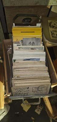 One foot of vintage postcards