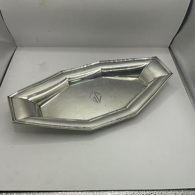 D1549 Sterling Silver Octagon Tray with Monogram