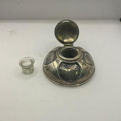 D1554 Sterling Silver Artdeco Style Inkwell