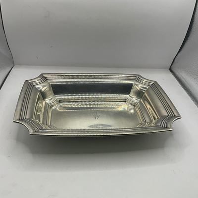 D1556 Sterling Silver Rectangle Tray with Monogram