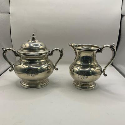 D1557 Pair of Sterling Silver WALLACE Cream and Sugar