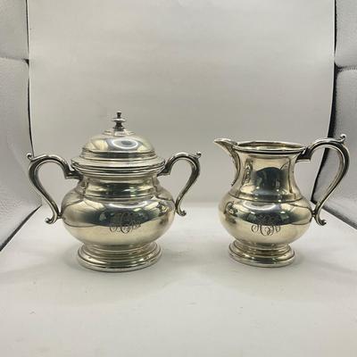 D1557 Pair of Sterling Silver WALLACE Cream and Sugar
