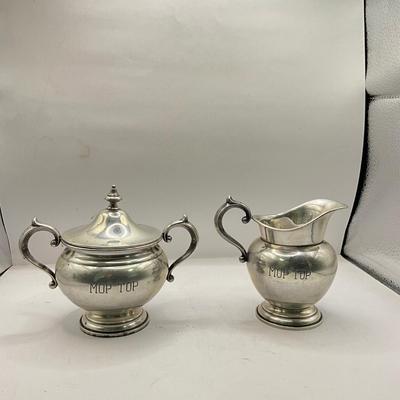 D1559 Pair of Gorham Sterling Silver Cream and Sugar "MOP TOP"