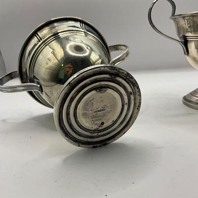 D1560 Sterling Silver weighted Pedestal Sugar and Creamer