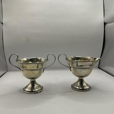 D1560 Sterling Silver weighted Pedestal Sugar and Creamer