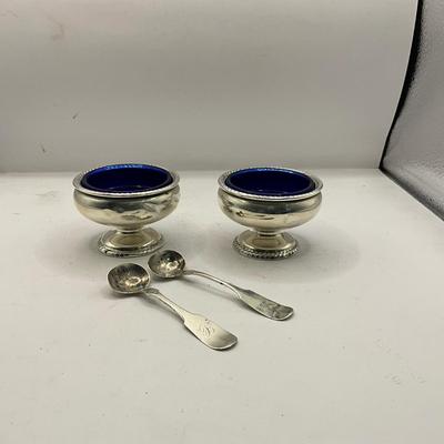 D1562 Pair of Sterling Silver Frank Whiting Master Salts with Spoons