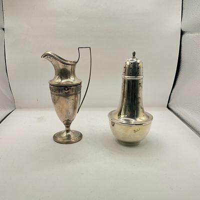 D1563 Sterling Silver Greek Ewer and Sterling Shaker
