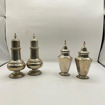D1567 Two Sets of Sterling Silver Salt and Pepper Shakers Frank Whiting