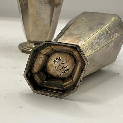 D1567 Two Sets of Sterling Silver Salt and Pepper Shakers Frank Whiting