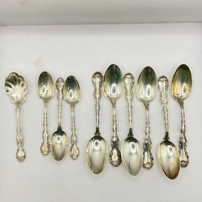 D1573 Set of 10 pcs. Sterling Silver Gorham Strasbourg Flatware