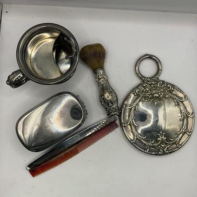 D1581 Sterling Silver Vanity Set with Shaving Mug