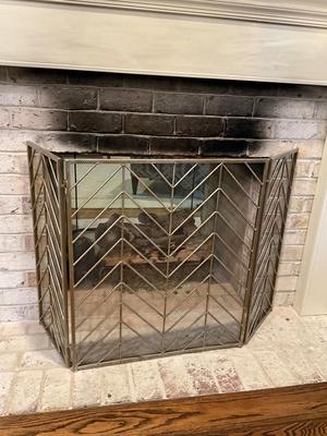 K590 Herringbone Design Aluminum Fireplace Screen