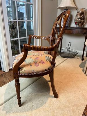 L604 Hickory Anthemion Fauteuil Mahogany Armchair