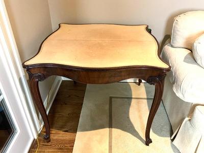L606 Antique French Fliptop Mahogany Card Table