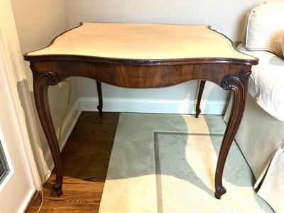 L606 Antique French Fliptop Mahogany Card Table
