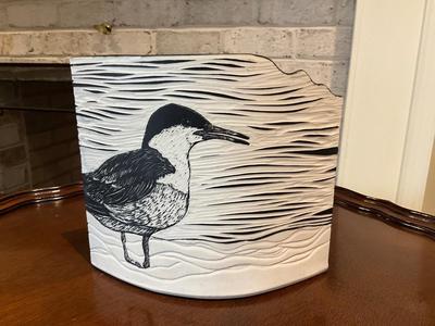 L610 Sirley Gromon Ceramic Signed Bird Vase