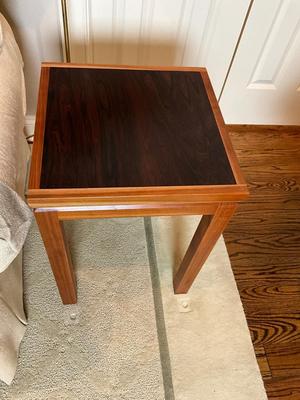 L612 Custom Made Rosewood and Cherry Floating Top Endtable