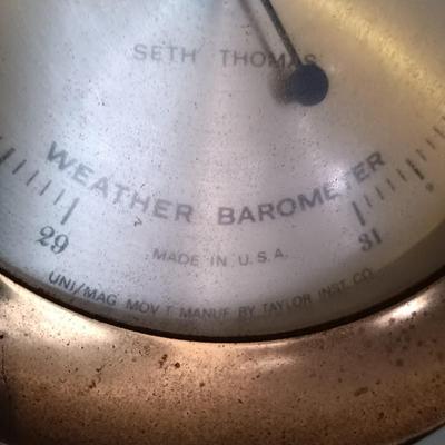 LOT 8: Gustav Becker Wall Clock with Seth Thomas Helmsman Barometer