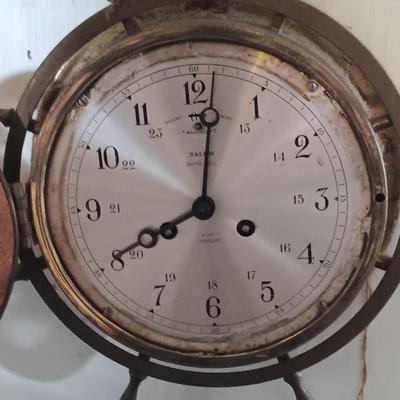 LOT 11: Wempe Chronometerwerke Ship Clock, Salem Clock Co. Ship's Bell 8-Day Clock & Seth Thomas Tideguard Clock