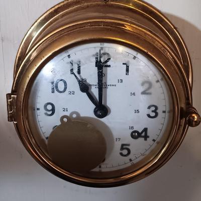 LOT 11: Wempe Chronometerwerke Ship Clock, Salem Clock Co. Ship's Bell 8-Day Clock & Seth Thomas Tideguard Clock