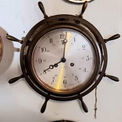 LOT 11: Wempe Chronometerwerke Ship Clock, Salem Clock Co. Ship's Bell 8-Day Clock & Seth Thomas Tideguard Clock