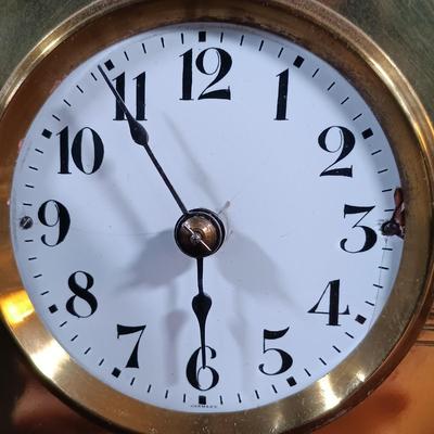 LOT 12: German Brass Mantel Clock with Metal Mantel Clock