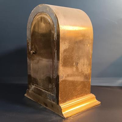 LOT 12: German Brass Mantel Clock with Metal Mantel Clock