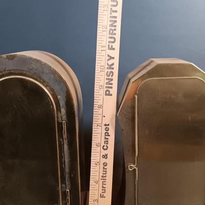 LOT 12: German Brass Mantel Clock with Metal Mantel Clock