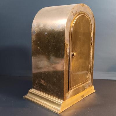 LOT 12: German Brass Mantel Clock with Metal Mantel Clock