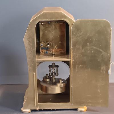 LOT 12: German Brass Mantel Clock with Metal Mantel Clock
