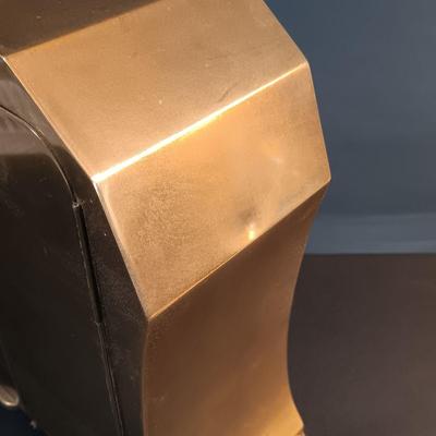 LOT 12: German Brass Mantel Clock with Metal Mantel Clock